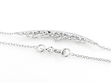 White Lab-Grown Diamond G SI Rhodium Over Sterling Silver Bar Necklace 0.75ctw