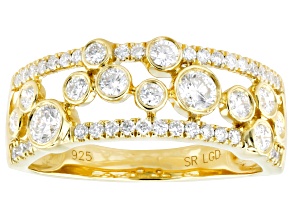 White Lab-Grown Diamond G SI 14k Yellow Gold Over Sterling Silver Band Ring 0.70ctw