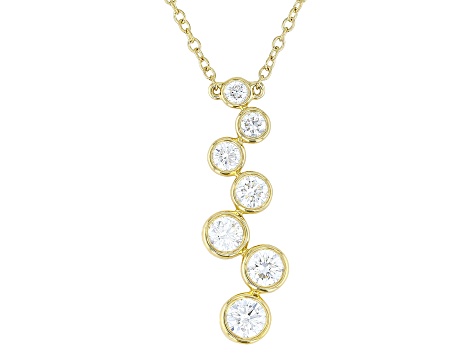 White Lab-Grown Diamond G SI 14k Yellow Gold Over Sterling Silver Drop Necklace 1.00ctw