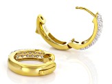 White Lab-Grown Diamond F SI 14k Yellow Gold Over Sterling Silver Hoop Earrings 1.00ctw