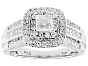 White Lab-Grown Diamond G SI Rhodium Over Sterling Silver Ring 1.00ctw