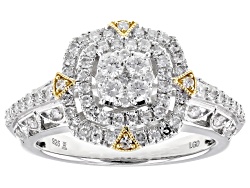 Strontium Titanate Rhodium Over Sterling Silver Ring 3.86ctw