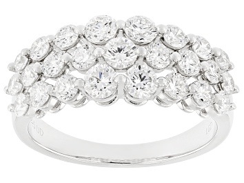Picture of White Lab-Grown Diamond H SI Rhodium Over Sterling Silver Band Ring 1.50ctw