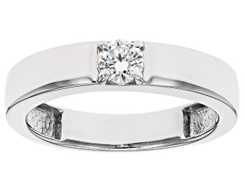 Picture of White Lab-Grown Diamond H SI Rhodium Over Sterling Silver Solitaire Band Ring 0.25ct