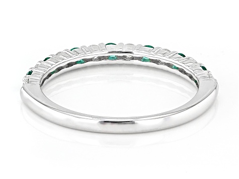Lab Created Emerald And Lab-Grown Diamond Rhodium Over
