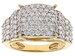 White Lab-Grown Diamond H SI 14k Yellow Gold Over Sterling Silver Heart Ring 1.00ctw