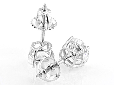 White Lab-Grown Diamond G VS 10k White Gold Stud Earrings 2.00ctw