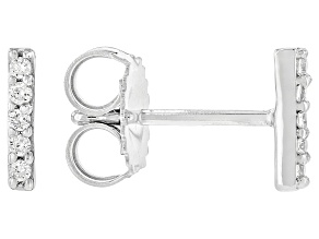 White Lab-Grown Diamond H SI Rhodium Over Sterling Silver Stud Earrings 0.10ctw