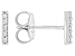 White Lab-Grown Diamond H SI Rhodium Over Sterling Silver Stud Earrings 0.10ctw