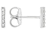 White Lab-Grown Diamond H SI Rhodium Over Sterling Silver Stud Earrings 0.10ctw