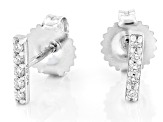 White Lab-Grown Diamond H SI Rhodium Over Sterling Silver Stud Earrings 0.10ctw