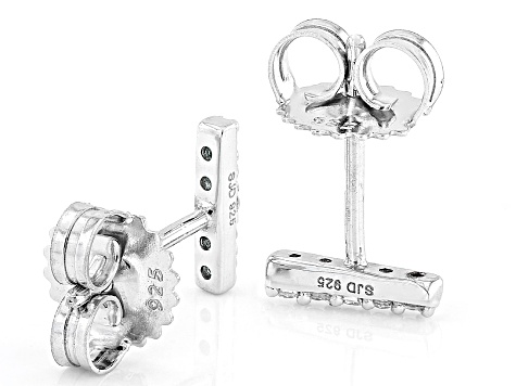 White Lab-Grown Diamond H SI Rhodium Over Sterling Silver Stud Earrings 0.10ctw