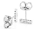 White Lab-Grown Diamond H SI Rhodium Over Sterling Silver Stud Earrings 0.10ctw