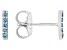 Blue Lab-Grown Diamond SI Rhodium Over Sterling Silver Stud Earrings 0.10ctw