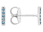 Blue Lab-Grown Diamond SI Rhodium Over Sterling Silver Stud Earrings 0.10ctw