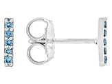 Blue Lab-Grown Diamond SI Rhodium Over Sterling Silver Stud Earrings 0.10ctw