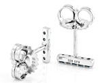 Blue Lab-Grown Diamond SI Rhodium Over Sterling Silver Stud Earrings 0.10ctw