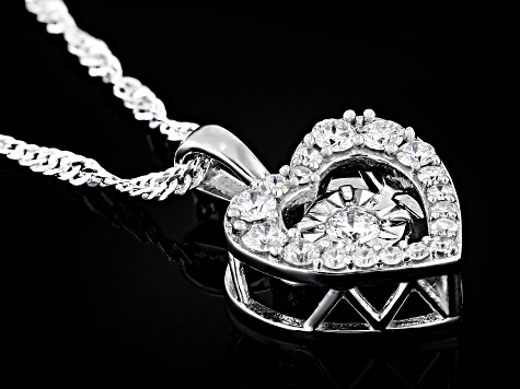White Lab-Grown Diamond H SI Rhodium Over Sterling Silver