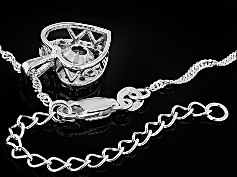 White Lab-Grown Diamond H SI Rhodium Over Sterling Silver Dancing