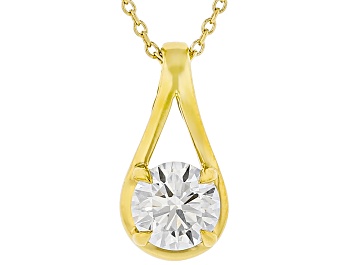 Picture of White Lab-Grown Diamond H SI 14k Yellow Gold Over Sterling Silver Pendant With 18" Chain 0.75ct