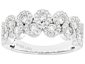 White Lab-Grown Diamond H SI Rhodium Over Sterling Silver Band Ring 1.00ctw