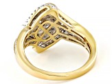 White Lab-Grown Diamond H SI 14K Gold Over Sterling Silver Cluster Ring 1.00ctw