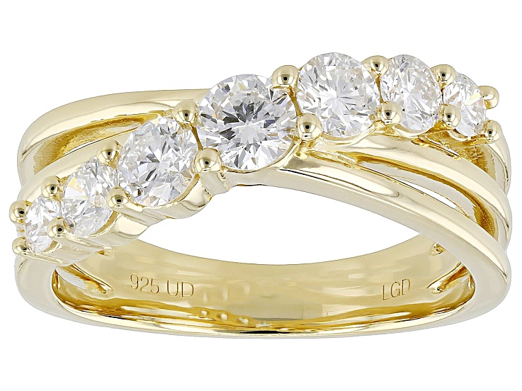White Lab-Grown Diamond H SI 14K Yellow Gold Over Sterling Silver