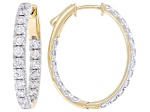 White Lab-Grown Diamond H SI1 14K Yellow Gold Over Sterling Silver Hoop Earrings 2.40ctw