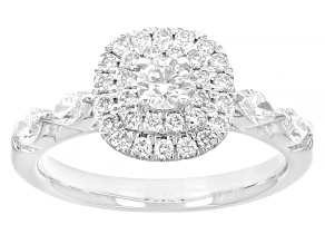 White Lab-Grown Diamond H SI1 Rhodium Over Sterling Silver Engagement Ring 1.00ctw