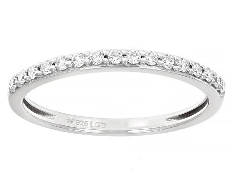 White Lab-Grown Diamond H SI1 Rhodium Over Sterling Silver Engagement Ring with Band 1.00ctw