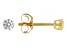 White Lab-Grown Floating Diamond G VS2 10K Yellow Gold Solitaire Stud Earrings 0.25ctw