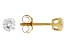White Lab-Grown Floating Diamond G VS2 10K Yellow Gold Solitaire Stud Earrings 0.50ctw