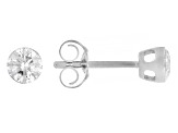 White Lab-Grown Floating Diamond G VS2 10K White Gold Solitaire Stud Earrings 0.50ctw