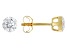 White Lab-Grown Floating Diamond G VS2 10K Yellow Gold Solitaire Stud Earrings 1.00ctw