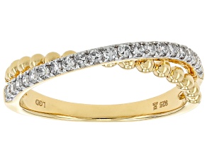 White Lab-Grown Diamond H SI 14K Yellow Gold Over Sterling Silver Ring 0.25ctw