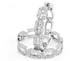 White Lab-Grown Diamond H SI Rhodium Over Sterling Silver Hoop Earrings 1.00ctw