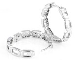 White Lab-Grown Diamond H SI Rhodium Over Sterling Silver Hoop Earrings 1.00ctw