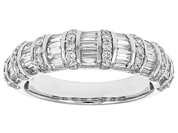 White Lab-Grown Diamond H SI1 Rhodium Over Sterling Silver Ring