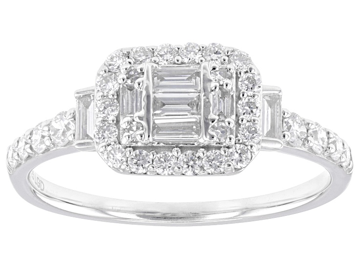 White Lab-Grown Diamond H SI1 Rhodium Over Sterling Silver
