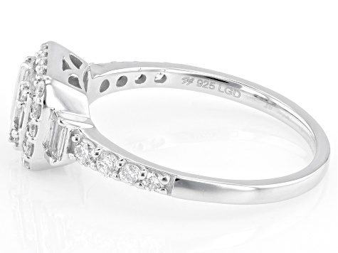 White Lab-Grown Diamond H SI1 Rhodium Over Sterling Silver Ring 0.60ctw