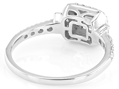 White Lab-Grown Diamond H SI1 Rhodium Over Sterling Silver Ring 0.60ctw