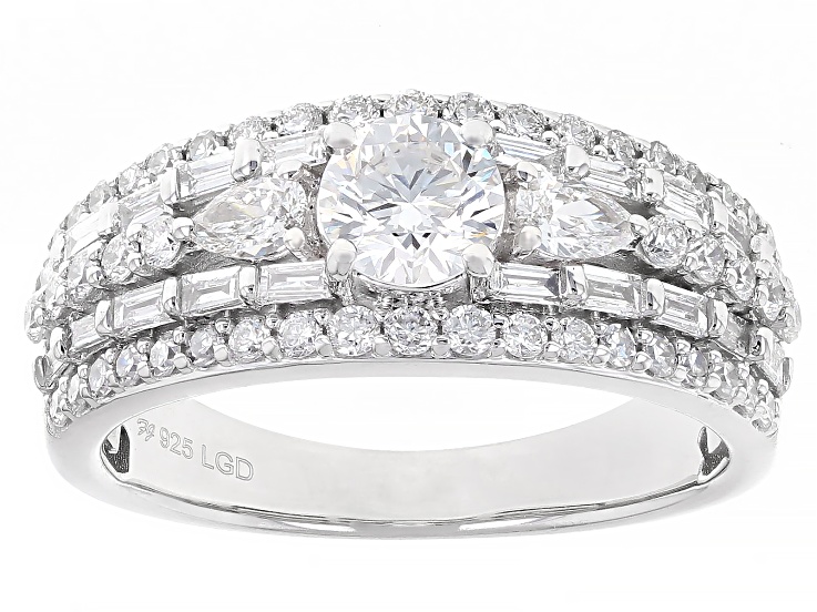 White Lab-Grown Diamond H SI1 Rhodium Over Sterling Silver
