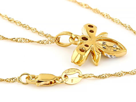 White Lab-Grown Diamond H SI 14K Yellow Gold Over Silver
