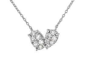White Lab-Grown Diamond H SI Rhodium Over Sterling Silver Necklace 0.50ctw