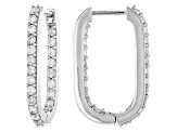 White Lab-Grown Diamond H SI Rhodium Over Sterling Silver Hoop Earrings 1.30ctw