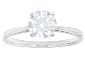 White Lab-Grown Diamond IGI Certified H VS2 10K White Gold Solitaire Ring 1.20ct
