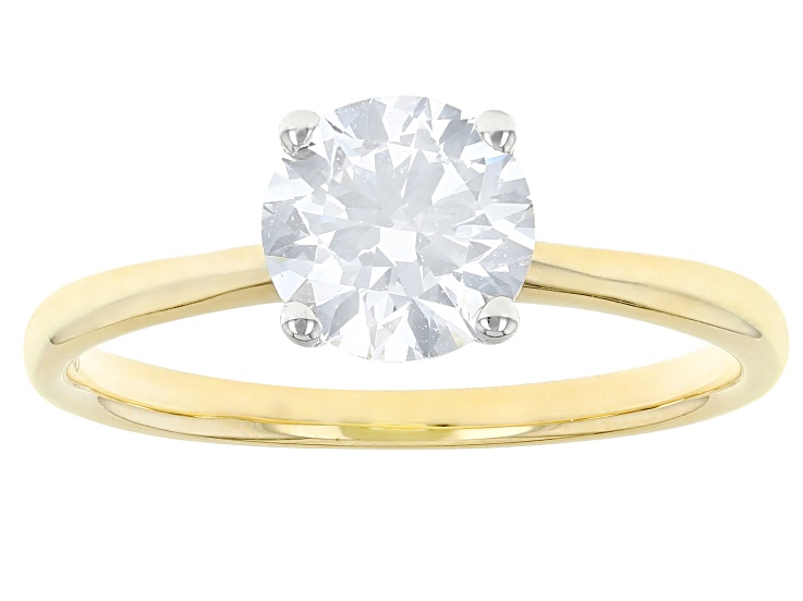 White Lab-Grown Diamond IGI Certified H VS2 10K Yellow Gold Solitaire Ring 1.20ct