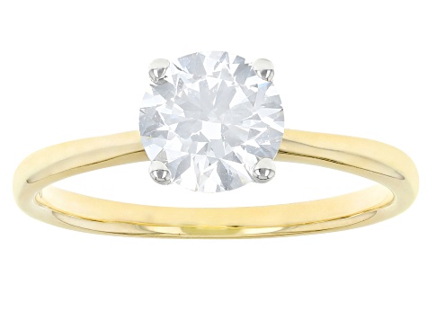 White Lab-Grown Diamond IGI Certified H VS2 10K Yellow Gold Solitaire Ring 1.20ct