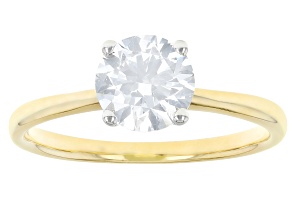 White Lab-Grown Diamond IGI Certified H VS2 10K Yellow Gold Solitaire Ring 1.20ct