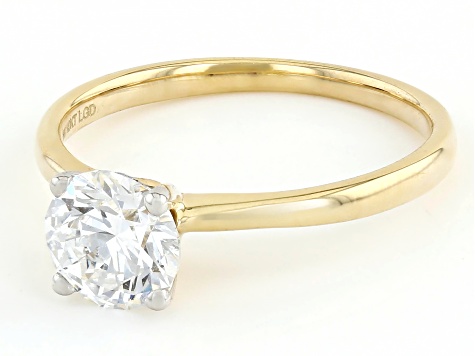 White Lab-Grown Diamond IGI Certified H VS2 10K Yellow Gold Solitaire Ring 1.20ct